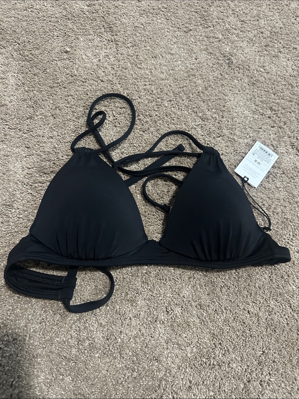 Shade & Shore Black Triangle Strappy Swim Top
